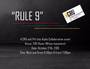 CRU GBM: "Rule 9" @ Wilson Hall Basement--CRU Room 