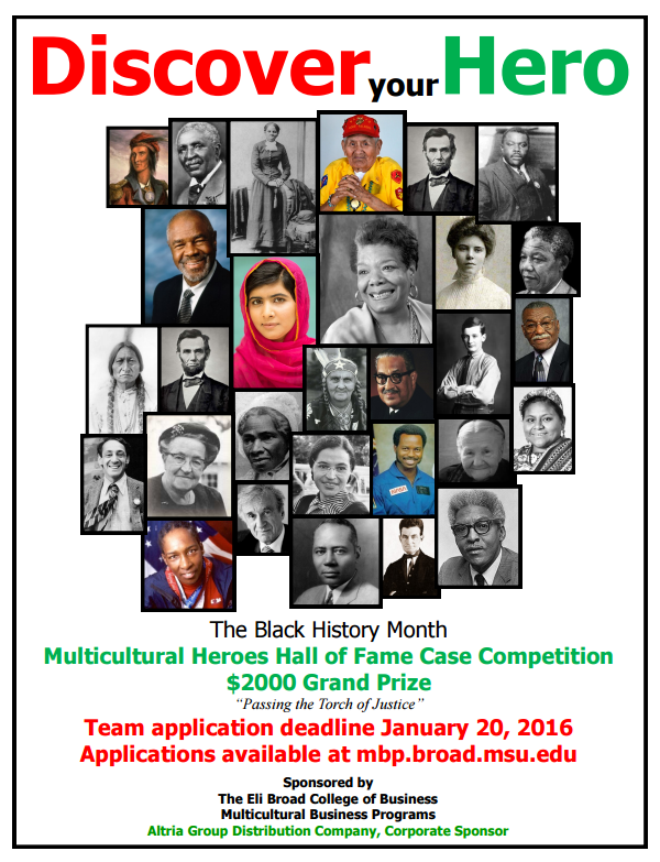 Application due for the 15th Annual Black History Month Multicultural Heroes Hall of Fame Case Competition