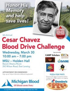 Cesar Chavez Blood Drive Challenge @ Holden Hall Basement 
