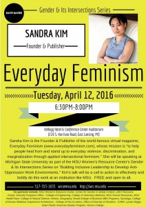"Everyday Feminism" featuring Sandra Kim @ Kellogg Auditorium 