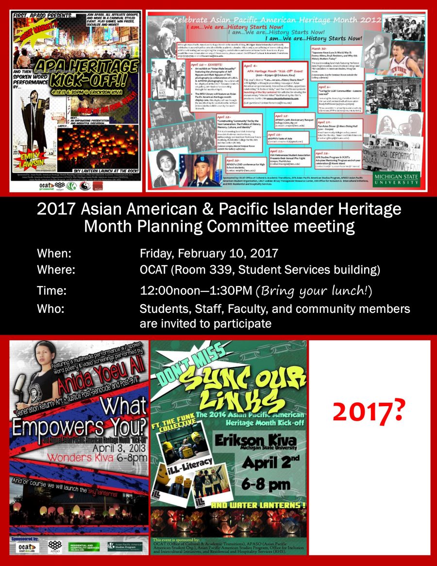 Asian American & Pacific Islander Heritage Month Planning Committee meeting