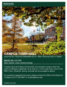 Campus Town Hall @ @ MSU Union, Lake Huron Room