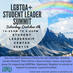 LGBTQA+ Student Leader Summit