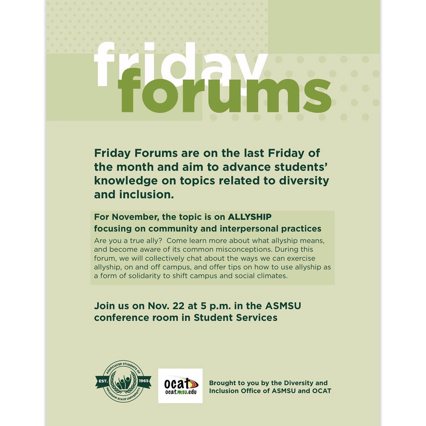 Friday Forums