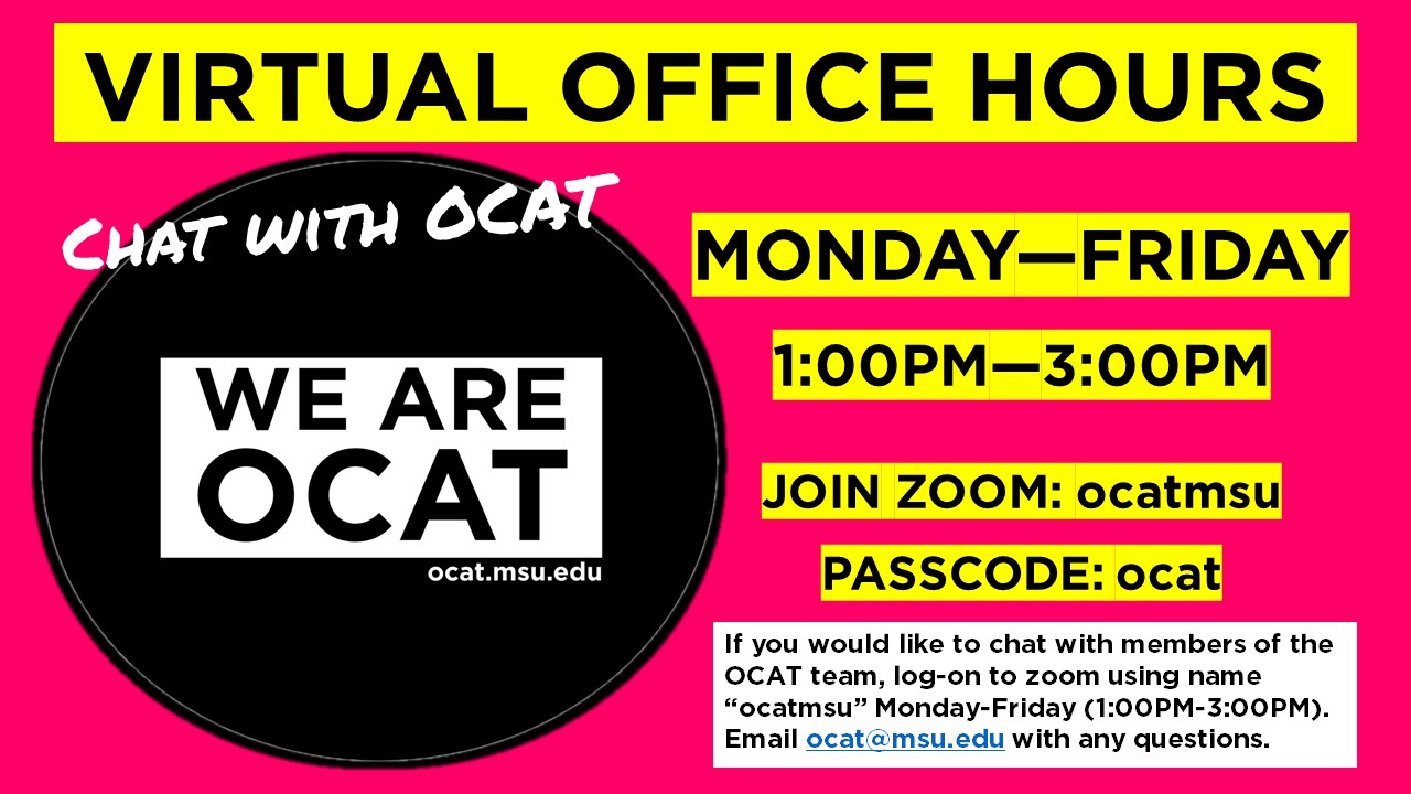 OCAT Virtual Office Hours
