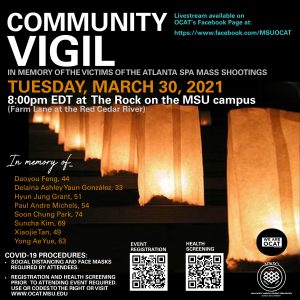 Community Vigil- Atlanta Spa Mass Shootings @ the Rock